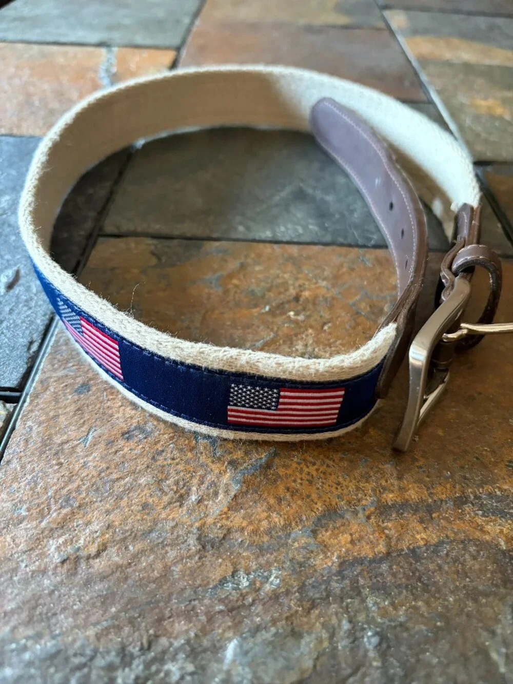 JAAJ Handcrafted patriotic American flag belt men's size 30 / 75